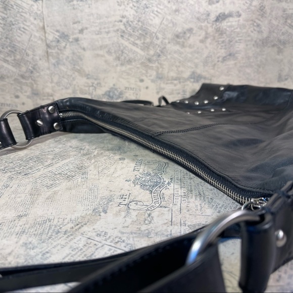 Chez by Cheryl Black Leather Studded Bag - Picture 5 of 12